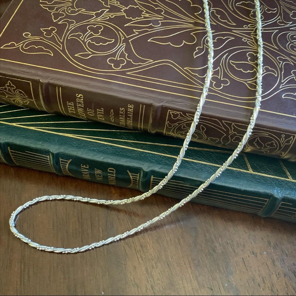 Vintage Napier Silver Tone Rope Chain Necklace